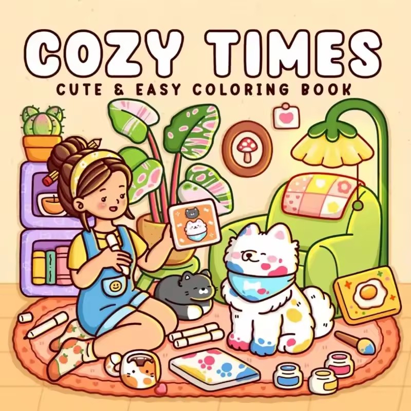 Adult Coloring Book Stress Relief - Cozy Time Libro para colorear lindo