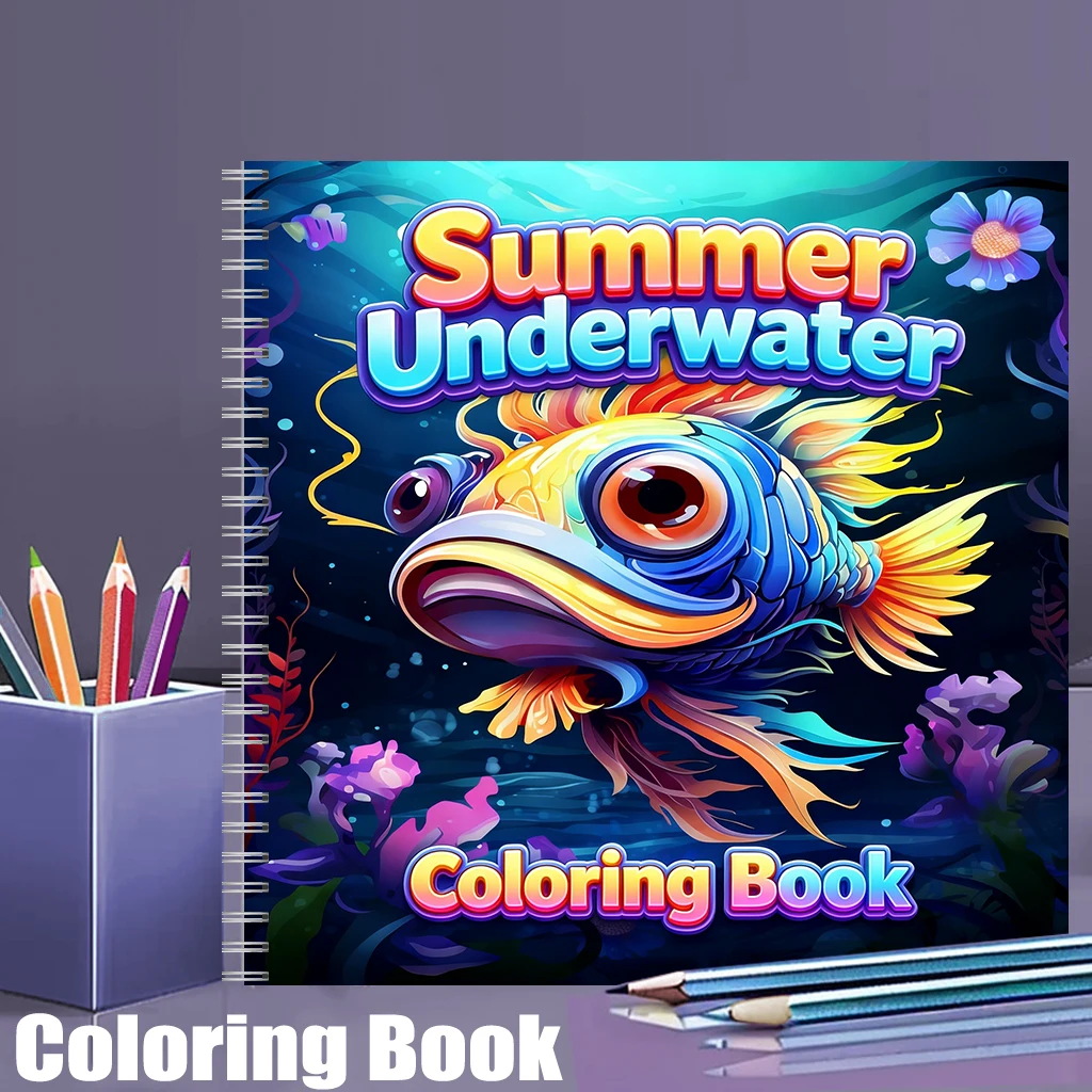 Adult Coloring Book Stress Relief - Libro de Colorear Submarino de Verano