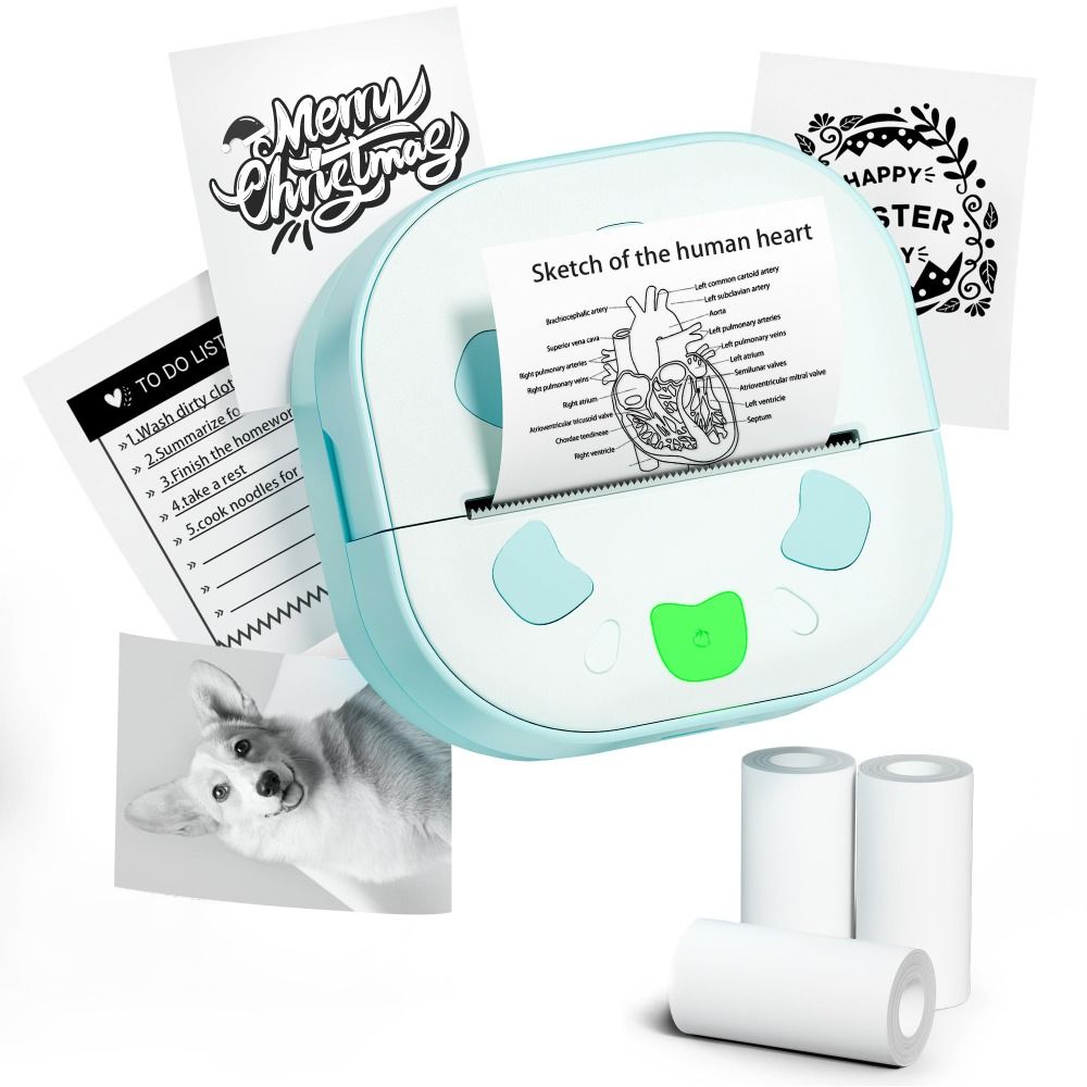Mini Pocket Thermal Printer Paper Roll - Mini impresora de pegatinas con 3