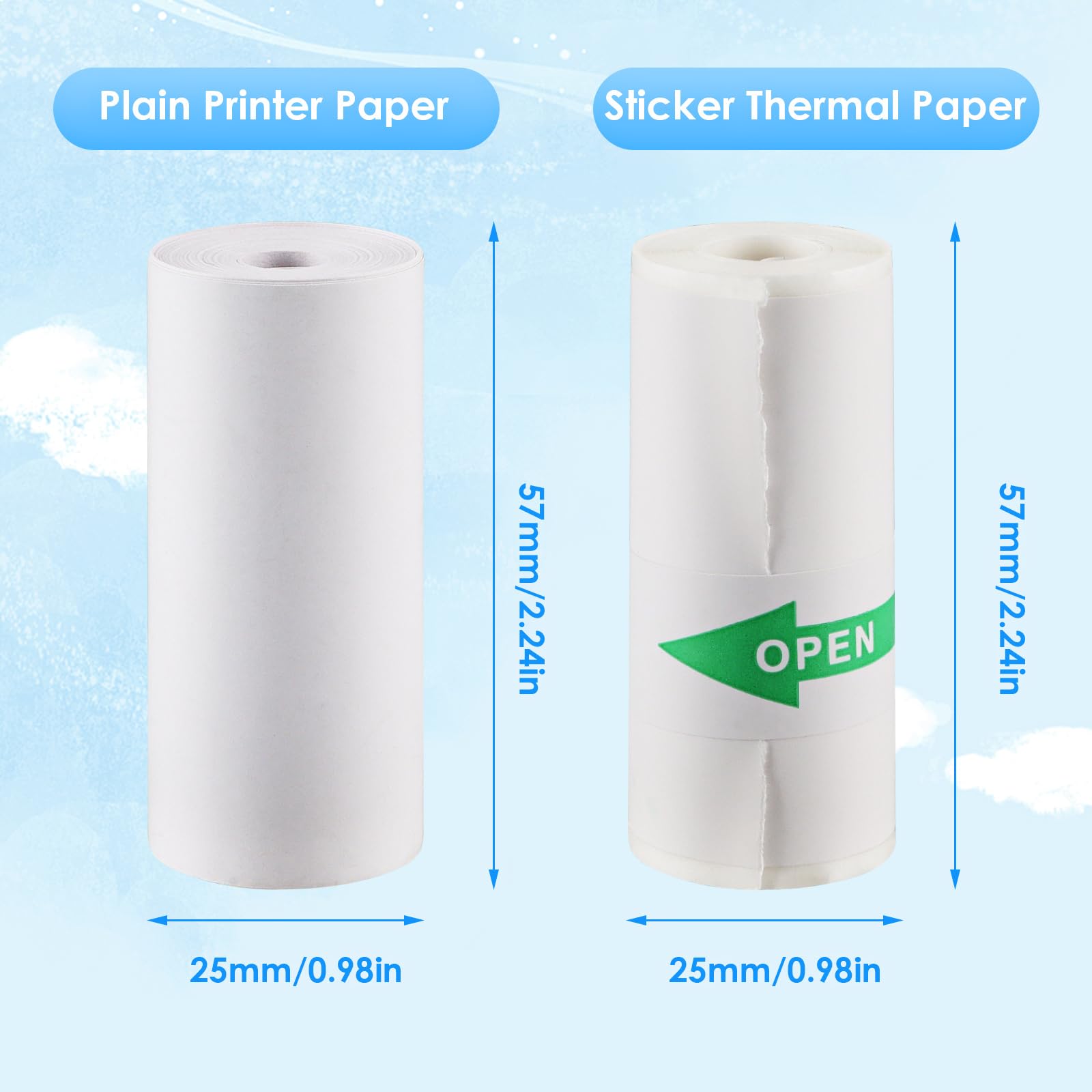 10 rollos de papel de impresió - Mini Pocket Thermal Printer Paper Roll reseña y precio