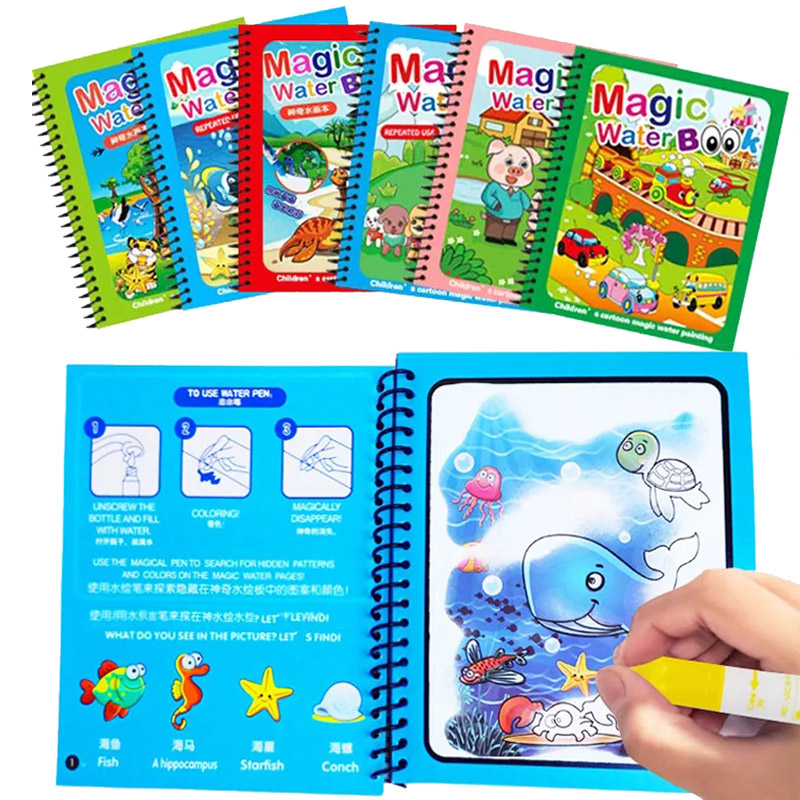 Libro de colorear reutilizable - Reusable Water Magic Coloring Book reseña y precio