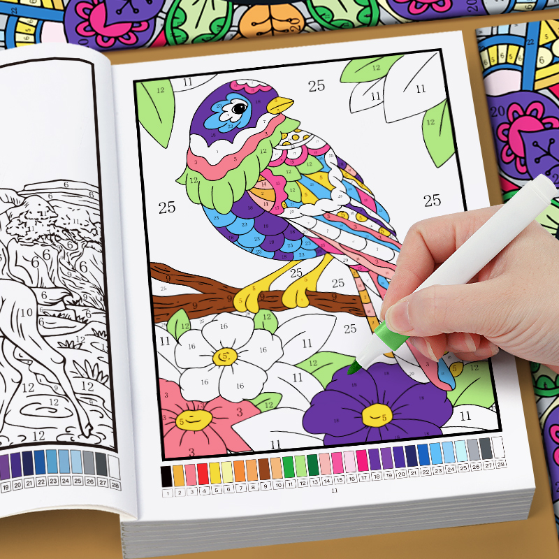 Libro de Colorear por Números  - Adult Coloring Book Stress Relief reseña y precio