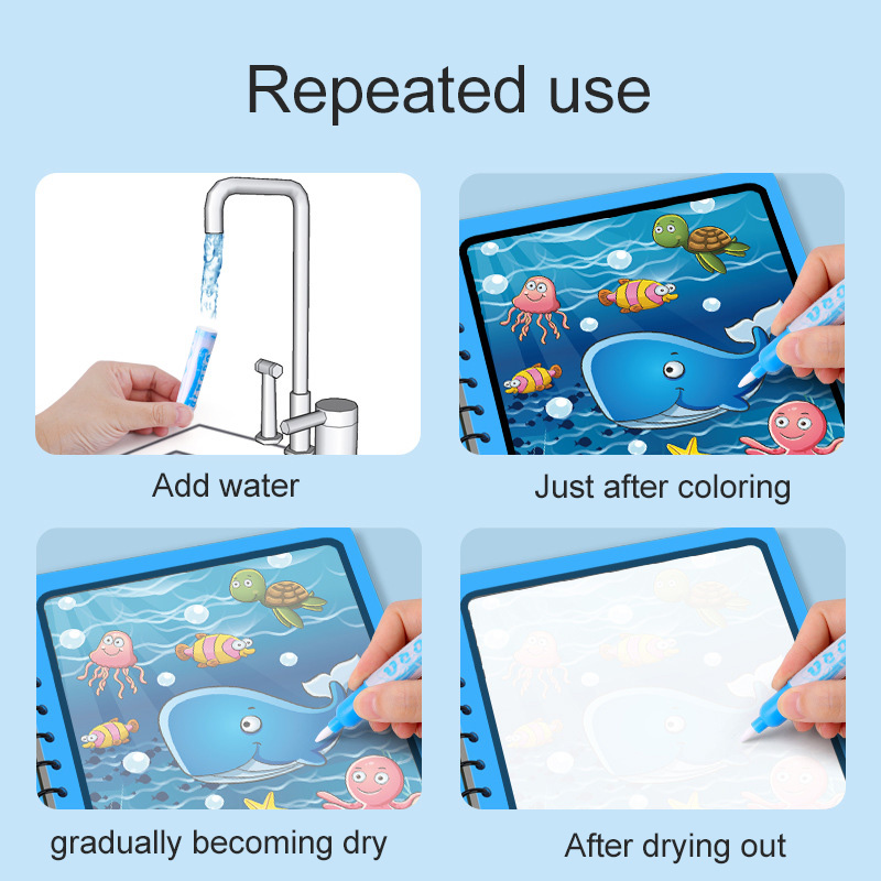 Libro mágico de agua con bolíg - Reusable Water Magic Coloring Book reseña y precio