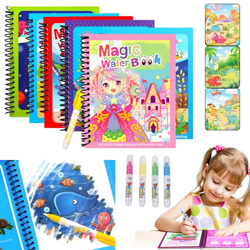 Libro de Dibujo Mágico con Agu - Reusable Water Magic Coloring Book reseña y precio