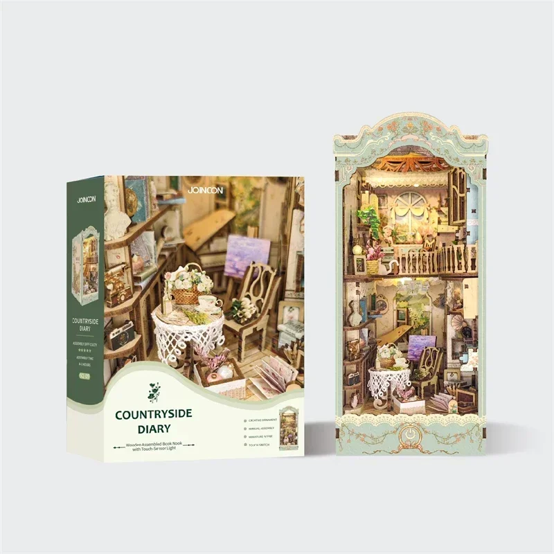 DIY de madera Pastoral diario  - Diy Wooden Book Nook Kit Shelf Insert reseña y precio