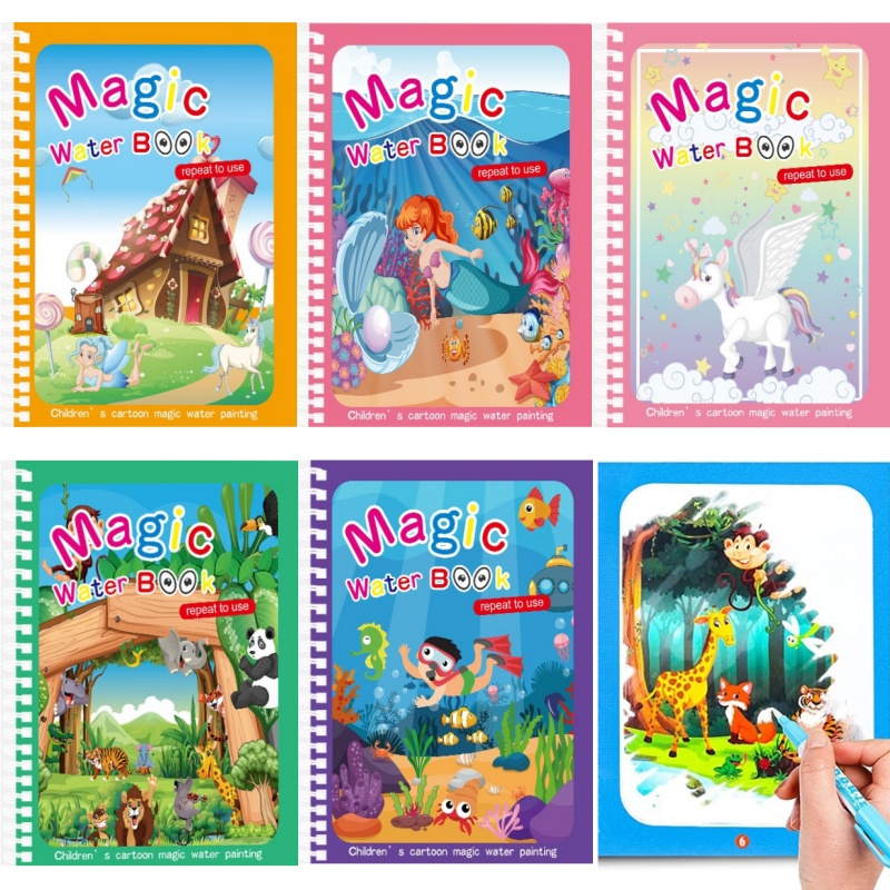 Libro mágico de dibujo al agua - Reusable Water Magic Coloring Book reseña y precio